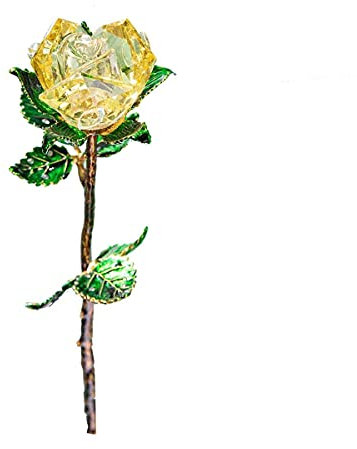 CZAOINCU Raumdekoration Stone Crafts Crystal Rose Flower Figuren Glas Briefbeschwerer Handwerk Hochzeit Home Tischdekoration Ornamente in Box