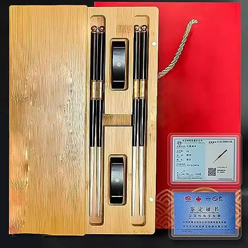 Chopsticks Reusable, Reusable Chopsticks, Chopsticks Disposable Lightsaber Chopsticks Pure Silver Chopsticks Gift Box Set, Reusable Chopsticks ( Color : B )