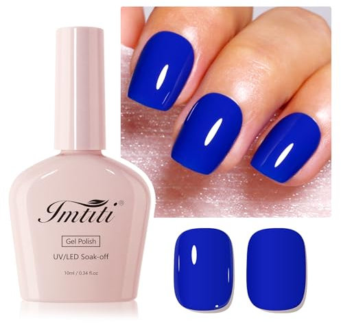 Imtiti Blue Gel Nail Polish, 1Pcs Royal Navy Blue Gel Polish Soak Off UV LED Gel Polish, Long Lasting, Nail Art Manicure Salon DIY at Home for Autumn and Winter (0.34 Fl Oz)