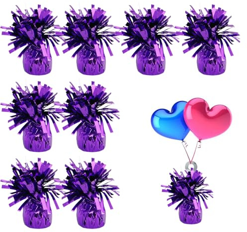 8 pesi per palloncini viola | Pesi per palloncini a elio per feste di compleanno e matrimoni – Marchio con sede nel Regno Unito
