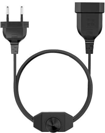 eModwey LED Dimmer mit Schalter, 1 Meter, 220-250V / 100W Max, Stufenlos Dimmbar, Schwarz