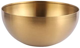 KXQYIKYI Tazón gran capacidad de acero inoxidable fruta de metal ensaladera tommy ramen tazón cubierta de mesa contenedor de alimentos. (Color: oro)