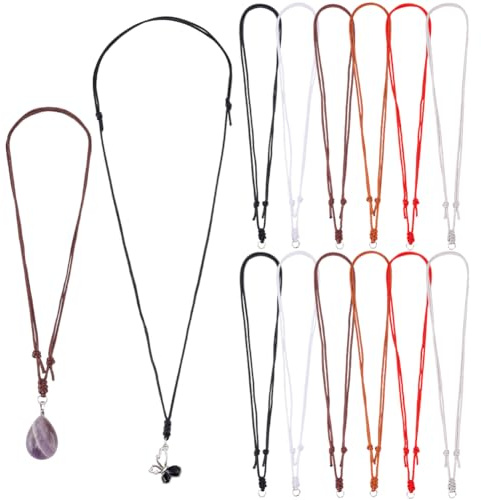 PH PandaHall 30pz Collane di Corda, 6 Colori Collane Nylon Regolabili con Cordino Annodato Ad Anello in Metallo per Appendere Ciondoli per Donne e Uomini Creazione di Gioielli