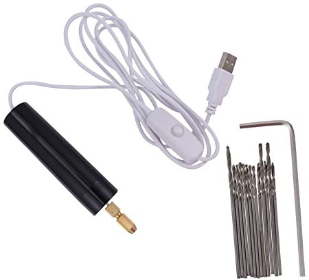 DIYEAH 15piezas Mini Taladro Eléctrico Carga Usb Taladro Portátil De Bolígrafo Para De Carpintería Para Trabajos De Precisión Madera
