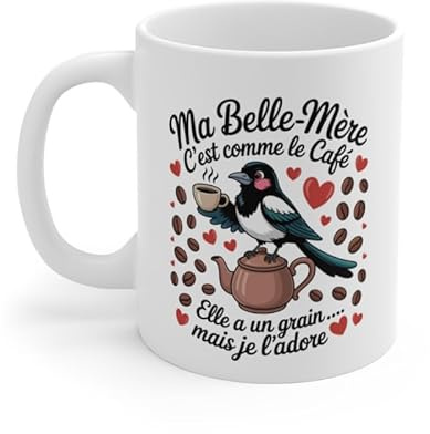 Teecustom Tasse Belle-Mère Drôle – Mug Café Pie Humoristique – Cadeau Original et Mignon pour Belle-Maman 325ml