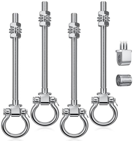 Hochleistungs Schaukelaufhänger Lager, 4er M10 Edelstahl 304 Schaukel Befestigung für Hol und Metallbalken, Schaukelaufhängung zum Aufhängen von Hängematten, Yoga-Schaukeln, Verandaschaukeln, 680kg