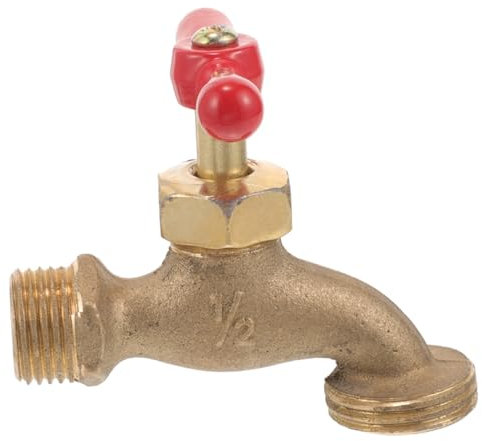 UKCOCO Grifo De Agua De Cobre Para Jardín Exterior, Grifo Mural De Latón Apertura Lenta, Accesorio Para Patio y Jardinería, Boquilla Resistente Para Fuentes y Riego