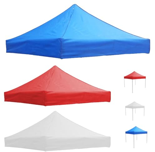 Pavillon Dach, UV- und Wasserbeständig Zeltüberdachung, Im Freien Partyzelt Pavillon-Ersatzdach, Überdachungsabdeckung Ersatzbezug Baldachin für Garten und Camping (Blau, 3 x 3 m)