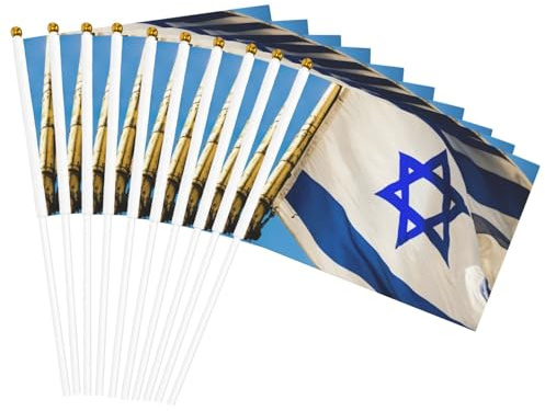 Bandera israelí con estampado de bandera de mano, banderas ligeras para decoración de interiores y exteriores, eventos, fiestas