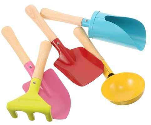 Toyvian 5pezzi Kit Attrezzi Giardinaggio Ragazzo Ragazza Ragazza Da Scavo Per Esterno Attrezzi Da Giardino Per Ragazzo Ergonomici Bordi Sicuri Include Pala Rastrello e Cazzuola Realizzati