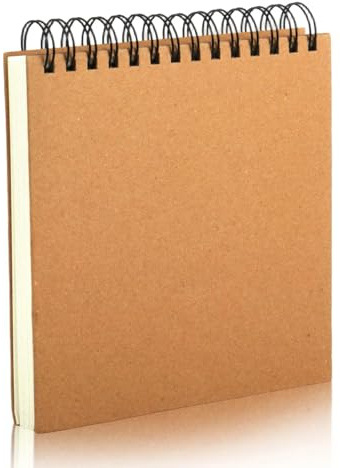 Square Sketch Books, Sketch Pads, 160gsm Drawing Pads, Spiral Bound Plain Art Paper with Hard Back Cover, 120 Pages Acid Free Drawing Paper Sketchbook