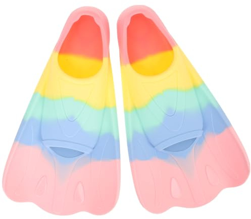 PRETYZOOM Lightweight Swimming Fins for Training and Diving Soft Silicone Flippers for Boys and Beginners Comfortable Swim Flippers for Snorkeling and Pool Use