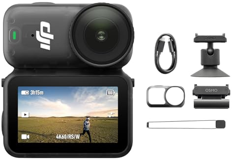 DJI Pack estándar Osmo Nano Pequeña cámara para vlogging 4K con un Sensor de 1/1.3 Pulgadas, vídeo con Campo de visión Amplio de 143°, cámara magnética POV para Deportes y vlogging (128, GB)