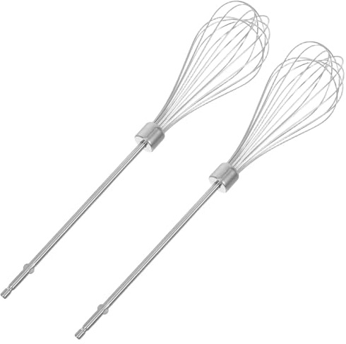 BUTIFULSIC Hand Mixer Beaters and Elongated Thickened Design 2pcs Stainless Steel Replacement Whisk Attachments with 12-Wire Structure Versatile Drill Compatibility for Home Use and Kitchen