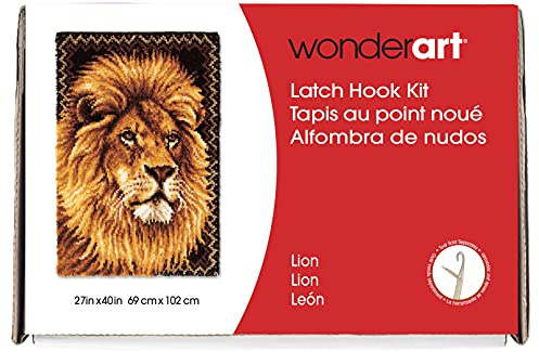 Wonderart Lion Yarn Latch-Hook Kit 27 X 40100% Acrylic Machine Wash & Dry