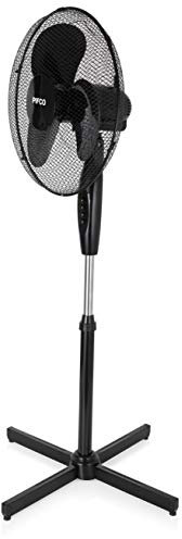 Pifco P51002 Pedestal Fan, 2 Speed Settings, Adjustable Tilt with Oscillation Function, Anti Slip Feet, 16 Inch, Black