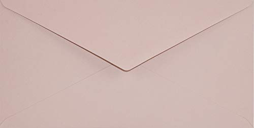 Netuno 25 Briefumschläge Alt-Rosa DIN lang 11x22 cm fein und festlich | 120g Keaykolour Old Rose · hochwertige rosafarbene Umschläge für Taufe, Geburt, Babyparty, Geburtstag, Einladungen