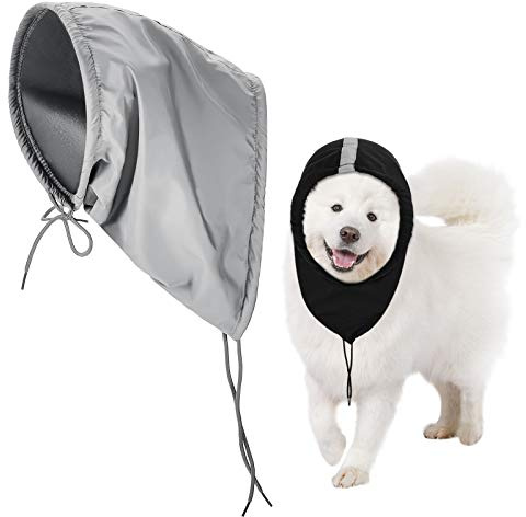 Geyoga 2 Stücke Hund Snood Wasserdicht Hundehals und Ohren Wärmer Hundehals Reflektierend Ohrschal Hund Hund Snood Stirnband Hund Scruff Snood Winterhund Kopfbedeckung Mit Hundehals | Reflektierend für Sicherheit bei Nacht, verstellbarer Kordelzug, schützt die Ohren vor kaltem Wind, wasserabweisend