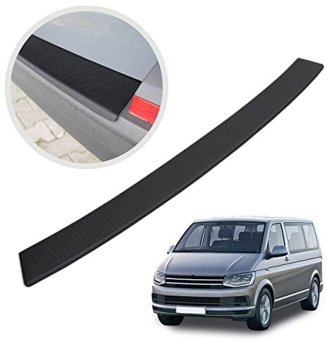 CHROMEMASTER | Ladekantenschutz | Kompatibel mit Volkswagen VW T6 Ausführung mit Klappe 2016- ; Kunststoff: Polyurethan, Matt-schwarz; Unsere Lackschutzleiste Sichert den Heckstoßfänger vor Kratzern