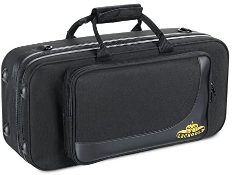 Lechgold Leichtkoffer für Bb-Trompete - Lightcase für alle gängigen Trompeten mit Perinet-Ventilen - Thermopolsterung - Außentasche - Rucksackgarnitur - Mundstück und Zubehör - Schwarz