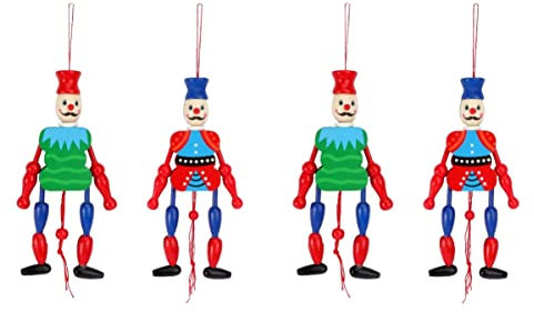 Toyvian 4stücke Holzpuppen Dekoration Mittelgroße König Marionette Kreatives Puppenspielzeug in Zufälliger Farbe Hochwertiges Leichtes Holzmaterial Für Festliche Anlässe