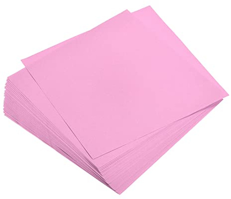 sourcing map 50 Blätter Origami Papier Beidseitig Rosa 5,9x5,9 Viereckig | für DIY