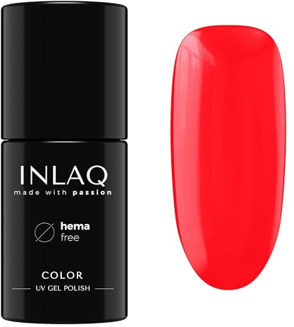 INLAQ® UV Nagellack Rot - 6 ml Hema Free - Langlebiger UV Lack - Nail Polish - Glamour Kollektion - Gelnägel - Shellac Gel - Gellack ohne Hema | 1032- Red Devil