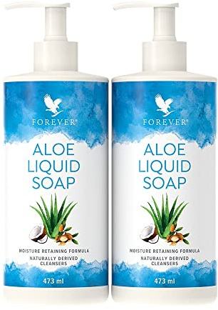 Forever Living - Aloe Liquid Soap - (2x 473 ml) | Enthält Aloe Vera, Jojoba- und Arganöl; glutenfreie und vegane Flüssigseife; für die tägliche Reinigung von Händen und Körper
