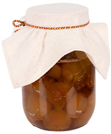 12-Pack Linen Jar Cloth Covers with Rope and Rubber Bands ~ Reusable Unbleached Muslin Mason Kombucha Lids Breathable Cotton Jar Cover Fermentation Cloth For Jar, Bottle
