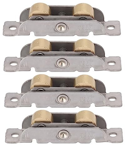 Schiebetür-Rollenrolle, Fensterzubehör, Kugellager, Edelstahl und Kupfer, Schiebetür-Rollenbaugruppe, 4 Stück, mit Schrauben für Büro (Flaches Rad)