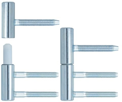 LLMtn 2 Stück Stahl Türband Aufschraubband 3-Teilig Stahl für Innentüren Holztür, Einbohrband Türscharnier Scharniere, Renovierband Türbänder