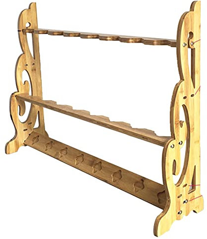 Vertikaler Ausstellungs-Schwertständer für Katana-Halter – Bodenstehender Ausstellungs-Waffenständer, Holz-Kampfsport-Schwertständer, Schwertaufhänger zur Aufbewahrung verschiedener Schwerter und Lang