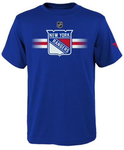 NHL Fanatics APRO Tee, für Jugendliche, Teams Logos, mit kurzen Ärmeln, aus Baumwolle (DE/NL/SE/PL, Alter, 18 Jahre, Regular, New York Rangers)