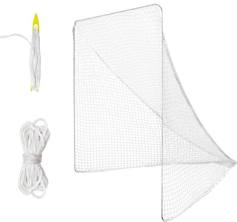 4mm Heavy Duty 6’X6’X7’Lacrosse Replacement Net with 1x Installation Tool and 2x49ft Lacrosse Goal Net Lacing Rope Lacrosse Net for Practice or Competition of Backyard, Playground