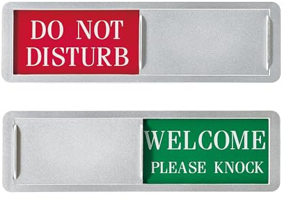 Panneau de confidentialité,DO NOT DISTURB/WELCOME PLEASE KNOCK Magnétique Panneau de Porte Coulissante pour Conférence des Toilettes du Bureau à Domicile 7 x 2 pouces