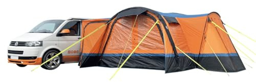 OLPRO Cocoon Breeze V2 5 Berth Inflatable Drive Away Campervan Awning, 4.55 x 3.5m, Orange & Black, Recycled Polyester, freestanding, 190-250cm high vehicles, large perfect for families