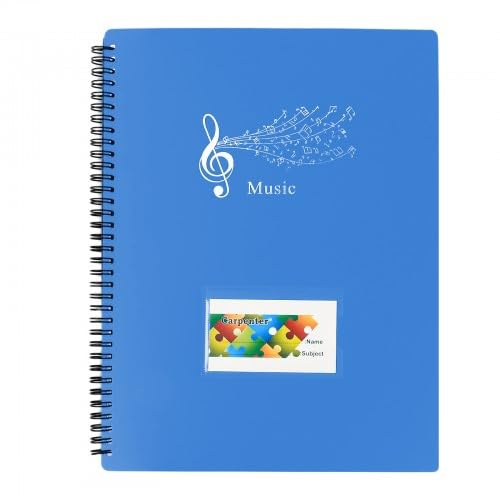 heavenlife Notenmappe für Notenblätter, Notenordner Schwarz Chormappe A4, Wasserdicht Musikordner, 30 Páginas/60 Taschen für Papier, Gemälde, Notenblätter, Dokumente (Blau)
