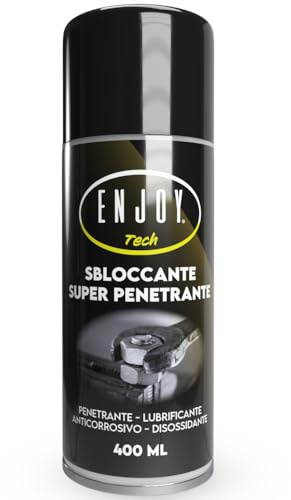 ENJOY TECH Sbloccante Spray Professionale 400ml - Lubrificante Penetrante Sciogli Ruggine per Viti, Bulloni e Serrature Bloccate. Ideale per Manutenzione Auto, Moto, Bici e Fai da Te. Made in Italy