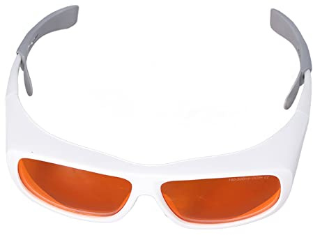 Glasses Glasses Plastic Glasses Goggles Plastic Eye Glasses for Fiber Optic Projects 190500nm Wavelength (White)
