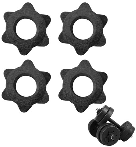 GBULTR 4 PCS Dumbbell Hex Nut Spinlock Collar - Spin Lock Screw Nuts, Barbell Bar Clips for Weight Lifting, fit all 1-inch (2.5 cm) standard weightlifting barbells and dumbbell bars,Dumbbell Clips