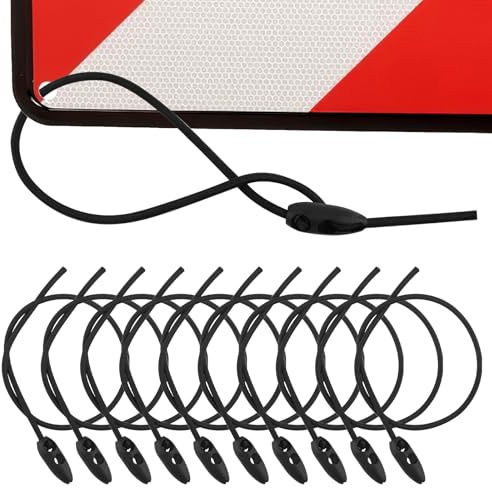 Gepäckspanner für Warntafel Italien und Spanien, 10 Stück | Elastische Spanngurte Warntafel, 50 cm Spanngummi Einstellbare Länge für Befestigung Schildern, Fahrrädern, Leinwände