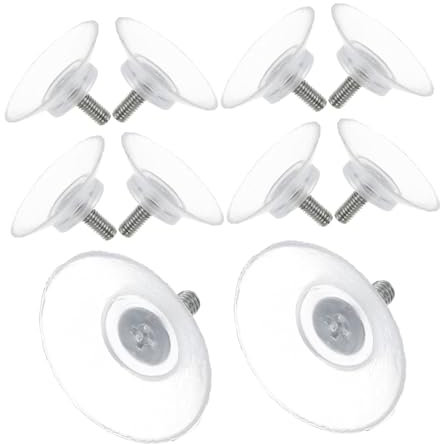 OUNONA Suction Pads and Plastic Suction Cups for Glass Table Tops Screws 10pcs Set for Furniture and Windshield Use