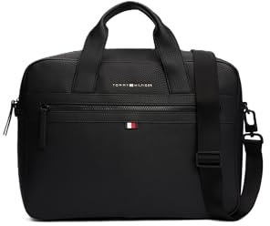 Tommy Hilfiger Herren Essential Laptop Bag with Removable Crossbody Strap Laptoptasche, Schwarz