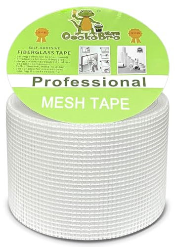 Anytrox Ruban à Mailles en Fibre de Verre, Jonction en Fibre de Verre Auto-Adhésive Haute Résistance et Rouleau de Tissu de Ruban de Plâtrage pour Remplissage Fissures et Réparation Joints（9cmx30m）
