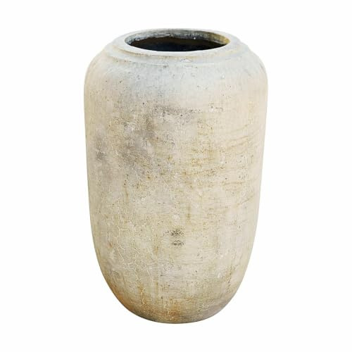 Loberon Xerette Vaso da Terra - Finitura Anticata - tonalità di Colore uniche, Beige Antico