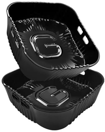 Teglie Silicone per Friggitrice ad Aria 22-24CM, Contenitori Friggitrice ad Aria Accessori pour COSORI 6L/6,2L/6,4L, Princess 8L, Russell Hobbs 8L, Réutilisable Accessoires Friteuse à air chaud, 2PCS