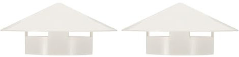 PATIKIL 4 Chimney Cap, 2 Pcs Roof Vent Cap Cowl Rain Cover PVC Round Chimney Cover Cap Mushroom Shaped Air Vent Cap for Fireplace Exhaust Exterior Stove Pipe, White