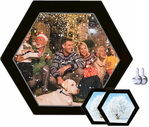 Cadre photo mural en bois de forme hexagonale pour décoration moderne de maison, bureau, galerie créative avec clou, léger et design