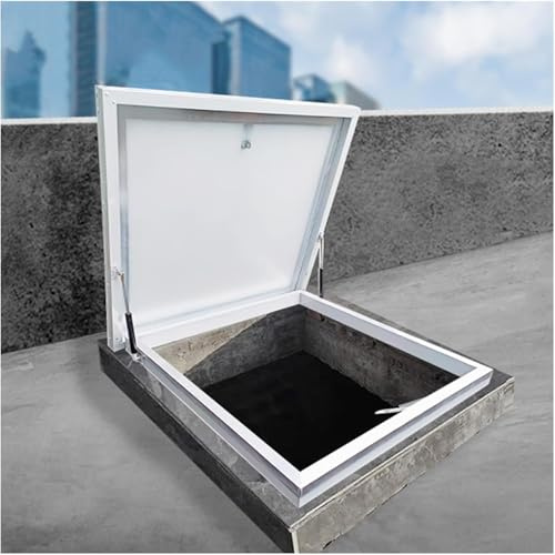 Trappe de Toit en métal Robuste - Puits de lumière et Porte d'accès au sous-Sol étanches, Anti-Infiltration d'eau, Sortie de Secours pour Ouvertures rectangulaires (intérieur : 66 cm x 76 cm