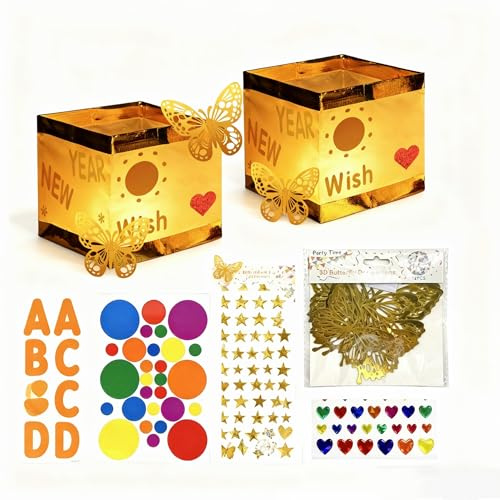 20PCS Gold+White Outdoor Floating Candle Lantern Kit - DIY Tangled Paper Lantern Pattern, Waterproof Wishing Lanterns for Garden, Patio, Hallowee & Christmas,Wedding Pool Decoration